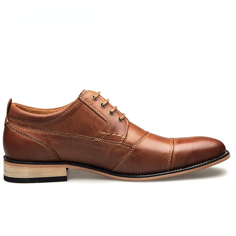 Brand Men Shoes Top Quality Oxfords British Style Men Genuine Leather Dress Shoes Business Formal Shoes Men Flats Plus Size 47