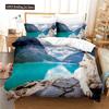 Dog Duvet Cover Set White Dog Animals Pattern Cute Kawaii Polyester Comforter Cover King Queen Size For Boys Girls Bedding Set