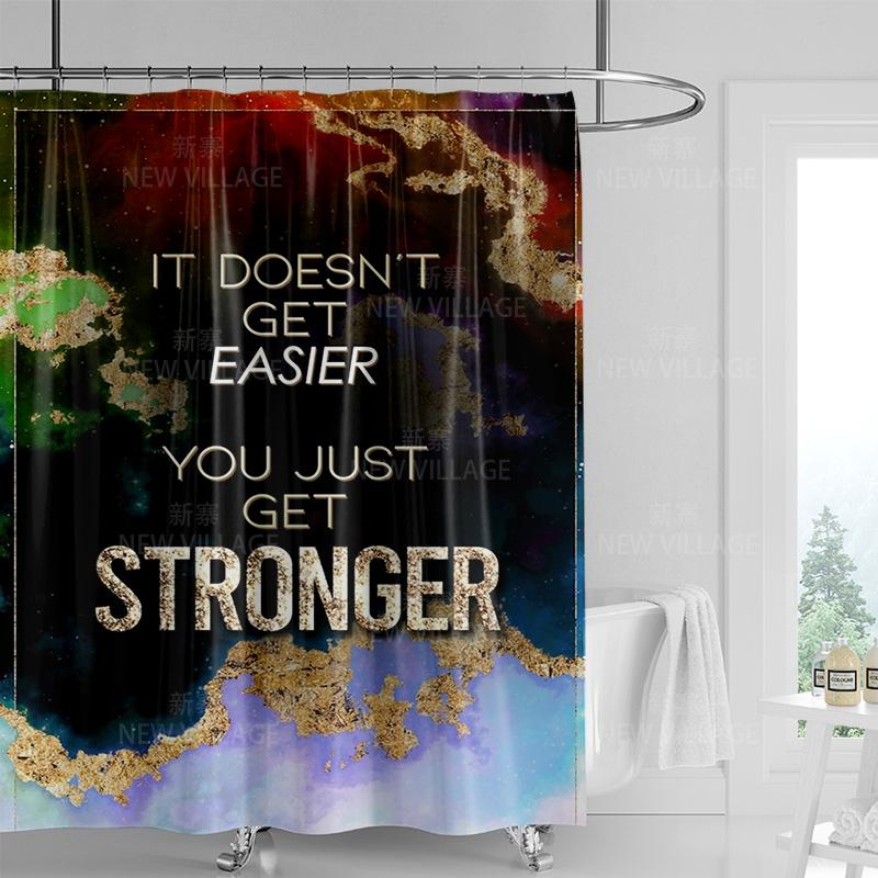 Rocky Shower Curtain With Inspiring Message Perfect For Your Bathroom Decor!