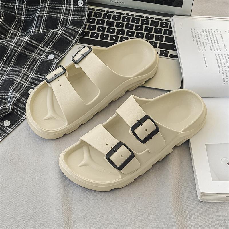 

2024 Beach summer Shoes Men s slippers step on shit slippers for men Home sandals Thick Bottom Soft EVA Women s sandals 39