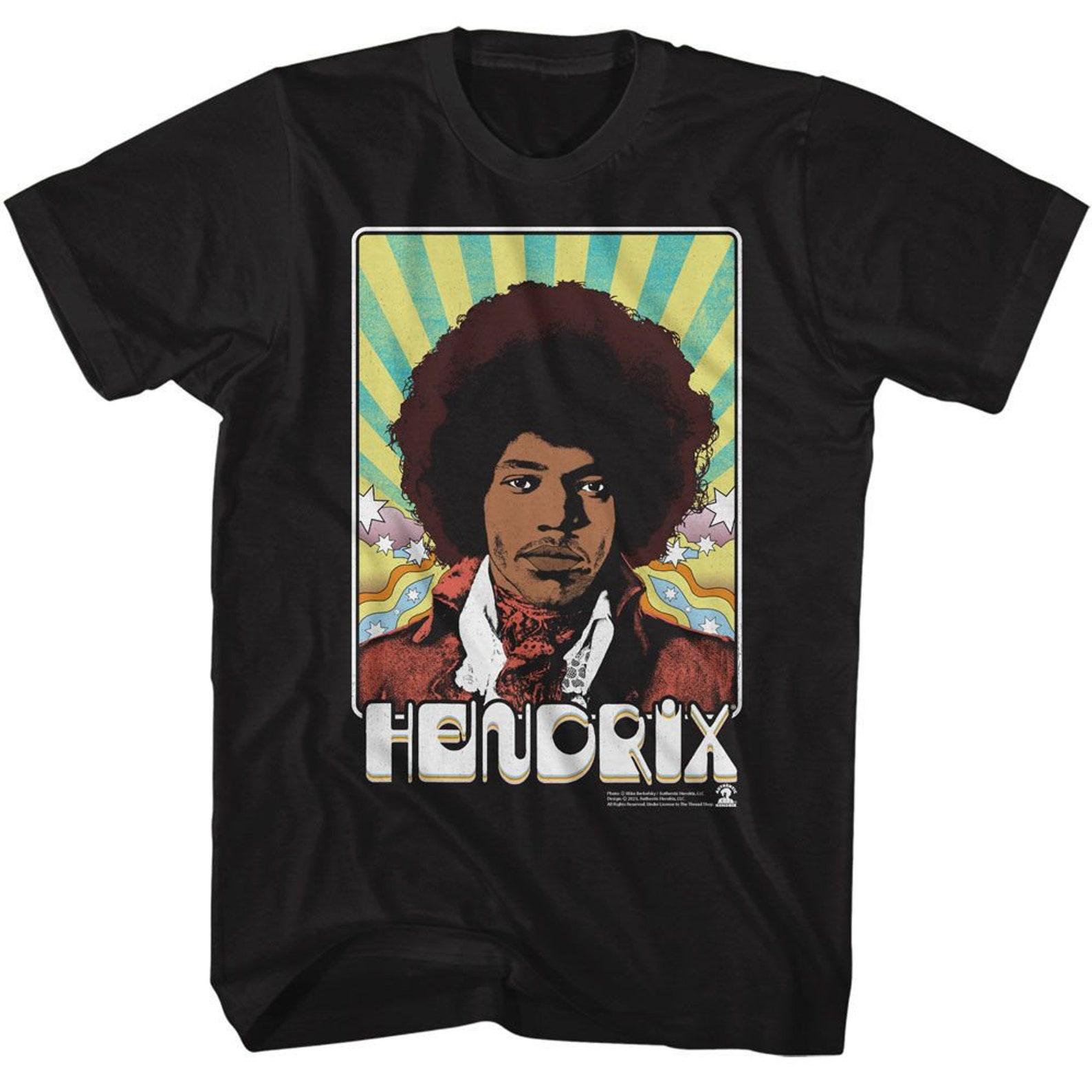 Jimi Hendrix Psychadelic Card Black T-Shirt 3XL