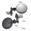 1 Pair Aluminum Alloy Retro Folding Round Handlebar Mirror Universal For Motorcycle Electric Vehicle Black