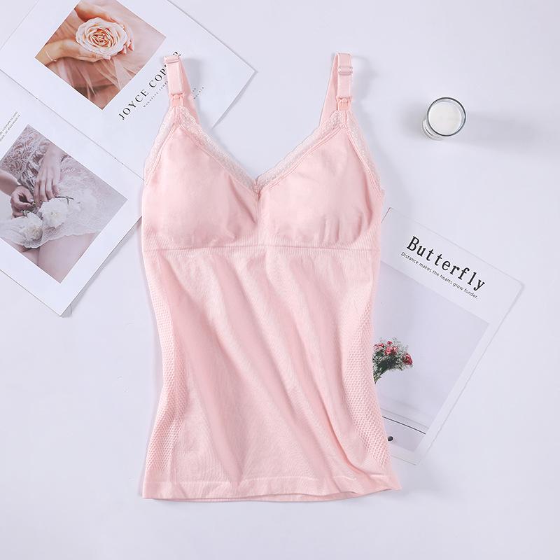 Lace Trim Wireless Nursing Camisole Bra - Pregnancy & Convenient Feeding