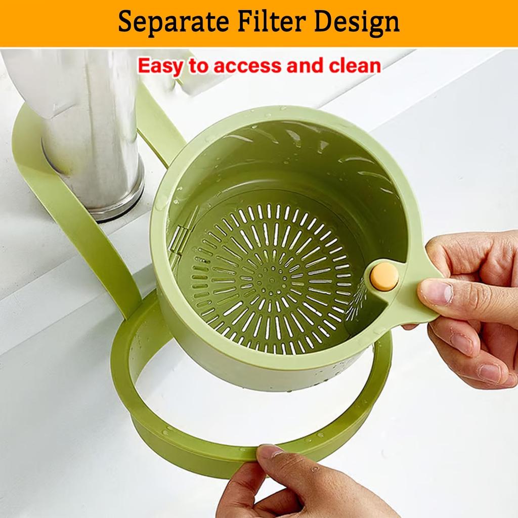 Self Cleaning Kitchen Sink Strainer Basket Press Automatic Dumping Waste Catcher Faucet Hanging Draining Basket Trash Filter