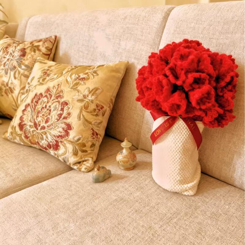 LISM Handmade Rose Flower Blanket