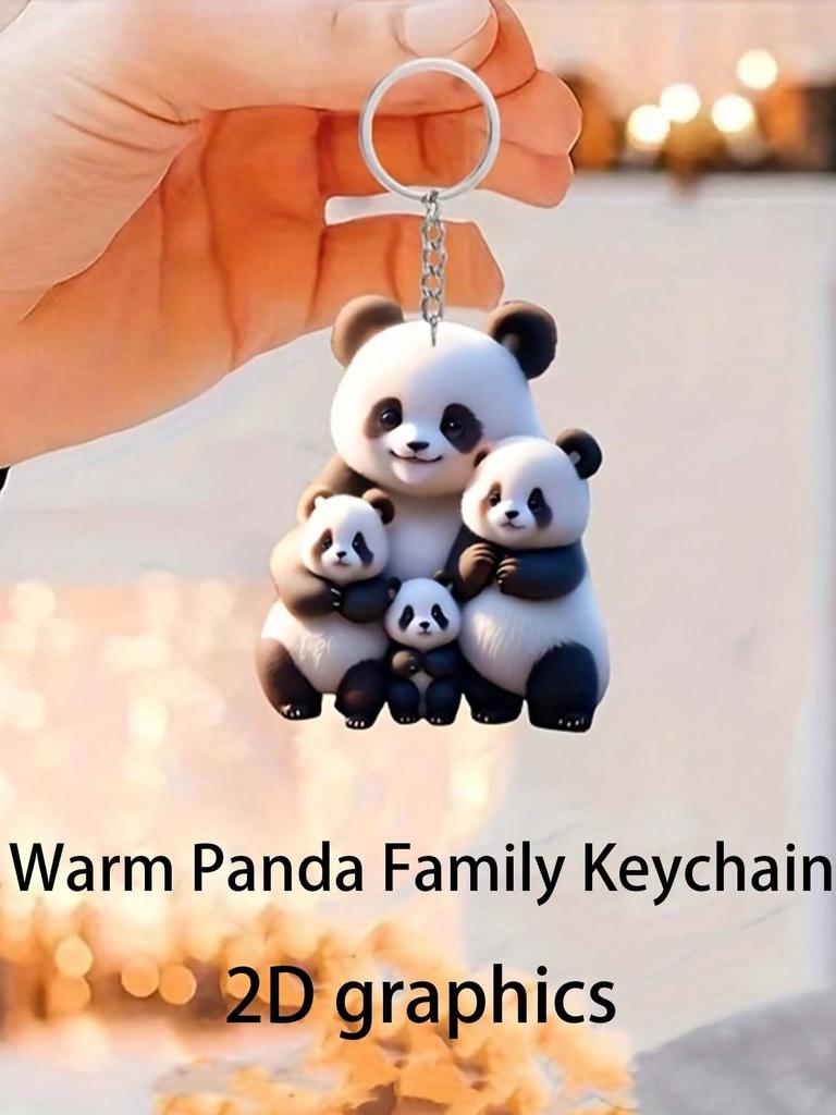 Panda Familie Schlüsselanhänger, Niedlicher und Innovativer Schlüsselanhänger, DIY Geschenk, Rucksack Anhänger Zubehör Multifunktionaler und Einzigartiger Schlüsselanhänger