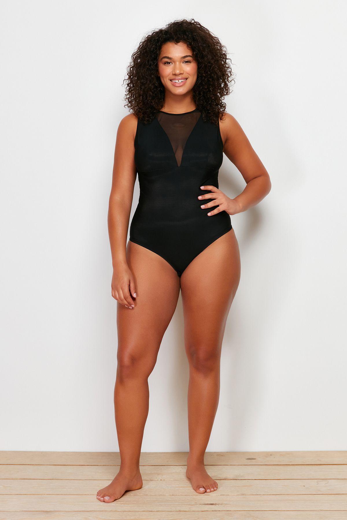 

Женский стиль плюс размер черный вязаный корсет с v-образным вырезом