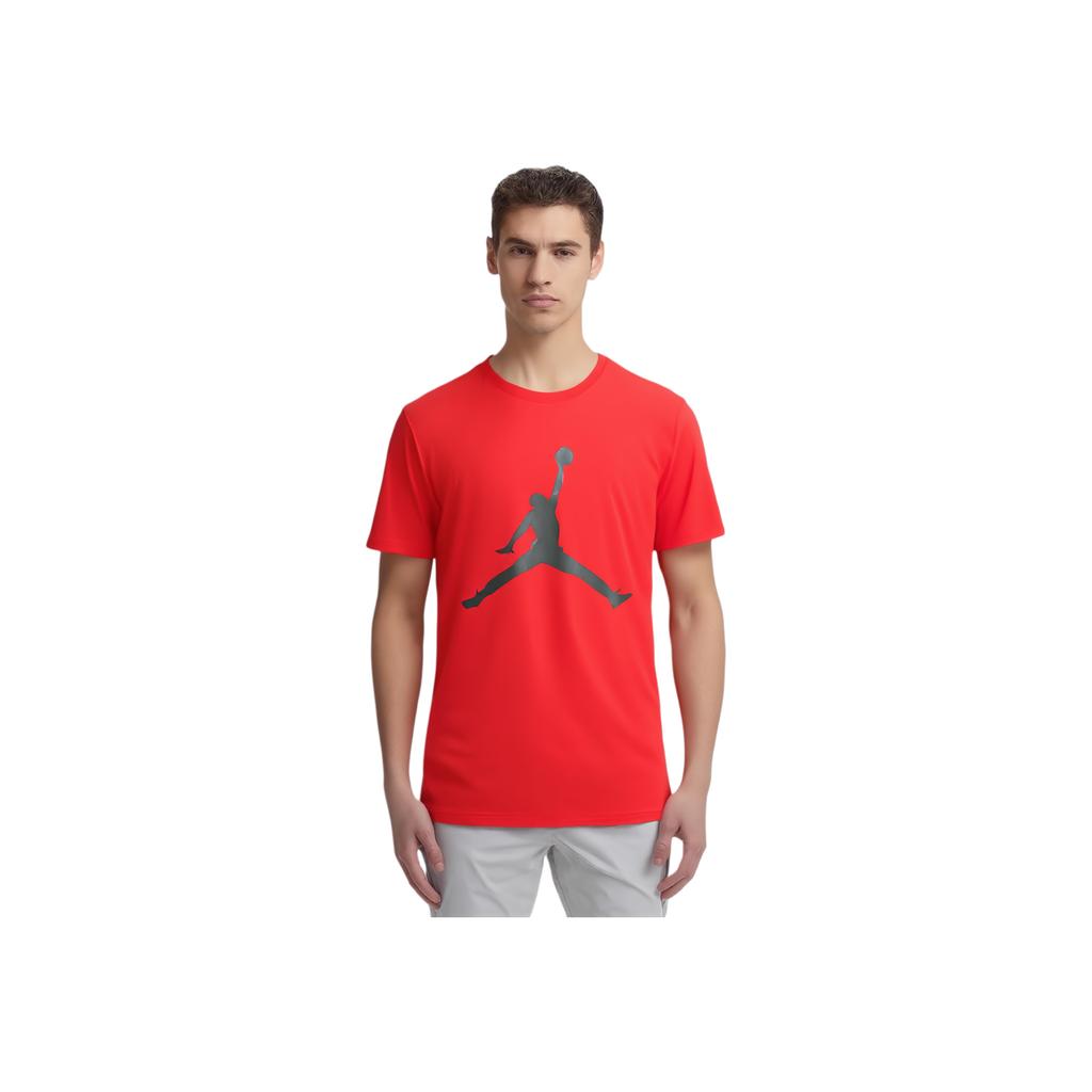 Jordan Air Logo Basketball Knit Crew Neck T-Shirt Men Tops Red CD7611-611