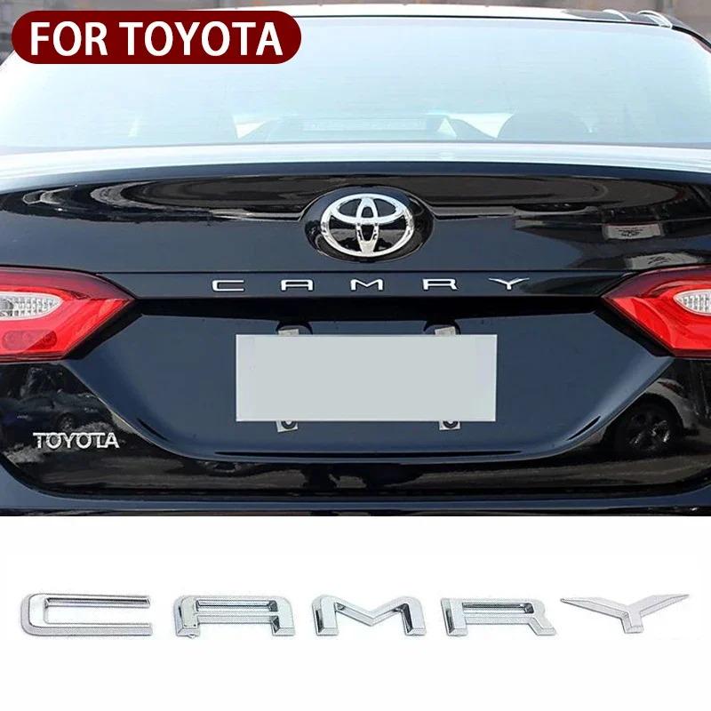 New Glossy Black Silver ABS Adhesive Emblem for Car Body, Rear Letter Decal for Toyota CAMRY