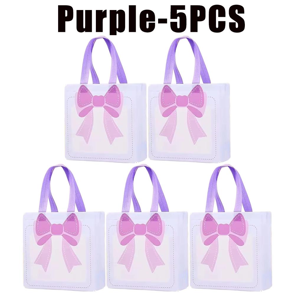 1-30PCS Cartoon Bow Portable Gift Bag Bow Snack Packaging Bag Portable Design Cosmetics Candy Small Items Storage Self Seals