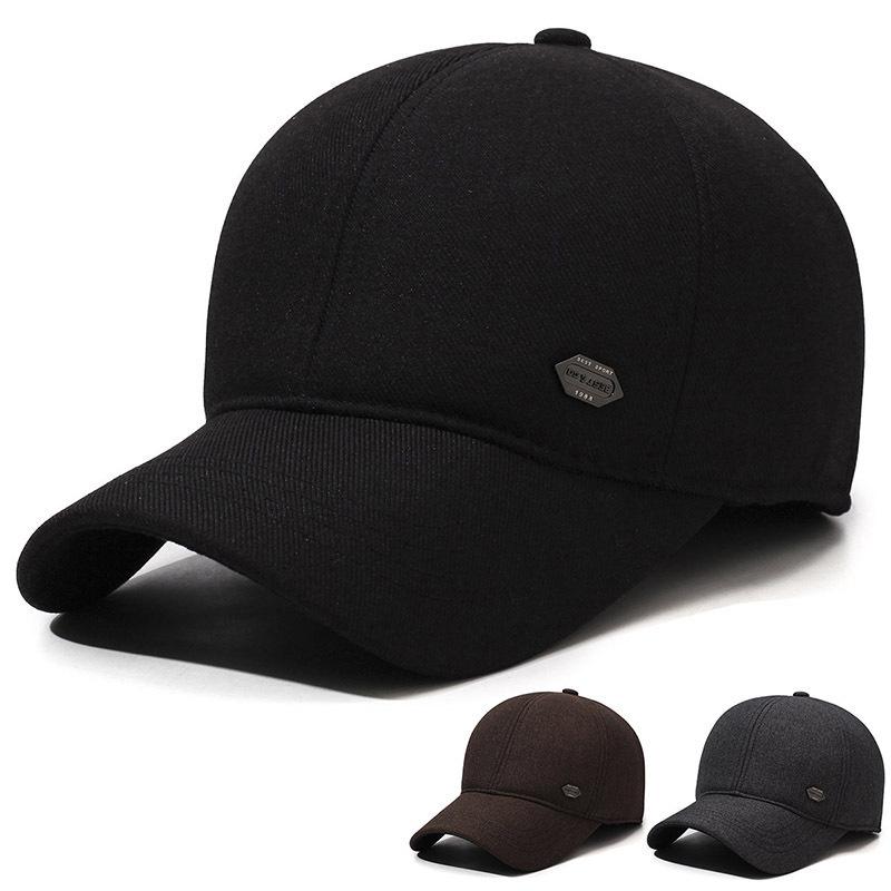 Men's Thickened Woolen Duckbill Hat with Ear Protection - Ideal for Dad, Grandpa, and Elderly - Warm Winter Baseball Cap