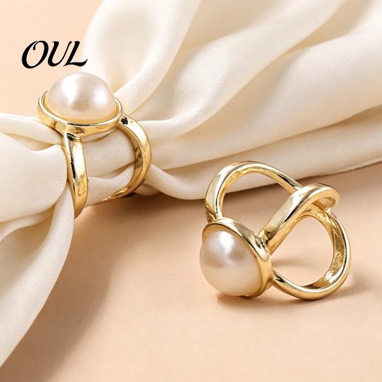 Gift for Her Metal Pearl Scarf Ring, Exquisite Buckle Clip Women, Decorative Knot Holder Pin, Fashion Scarves Ring Slide Silk And Shawls Clothing