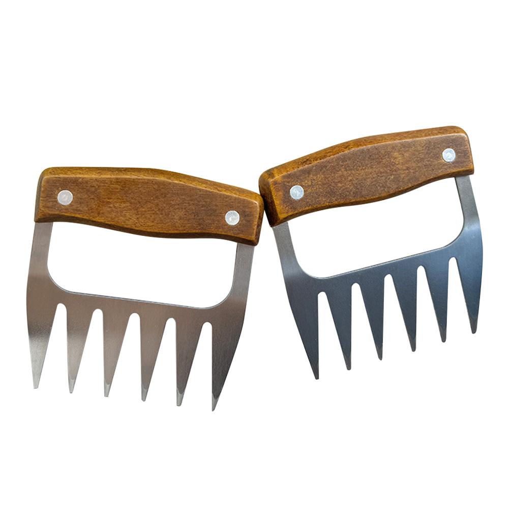 Kitchen Claw BBQ Meat Separator Shredder with Wooden Handle Manual Meat Clamp Roasting Fork Turkey Chicken Kitchen Gadgets Tool
