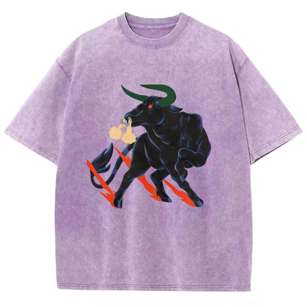 Cool Bull T Shirts Unisex Washed Tees Men Women Oversized Short Sleeve T-shirts Cotton Harajuku Graphic T Shirts