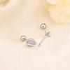 Korean Asymmetrical Star-Stud Earrings: High-End, Shiny Screw-Back Ear Cartilage Jewelry for Women