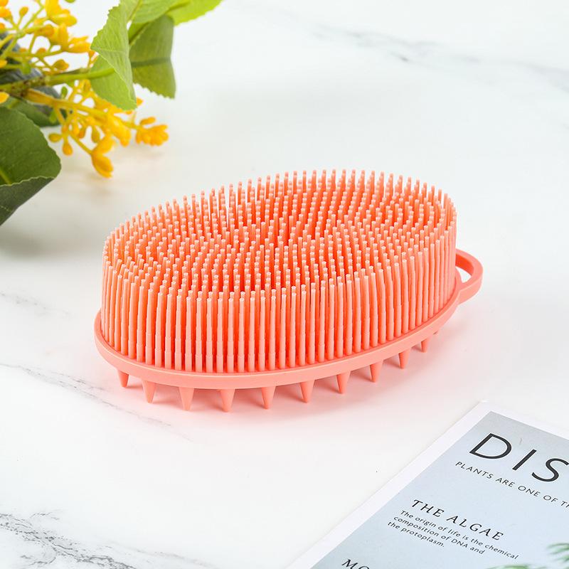 1 Brush 2 Shampoo Bath Deep Clean Body Bath Brush Soft Silicone Bath Brush оранжевый