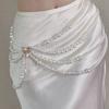 1PC Multilayer Pearl Waist Chains for Women Imitation Pearl Metal Ring Tassel Belt Fashion Elegant Body Jewelry Clothing Accessories