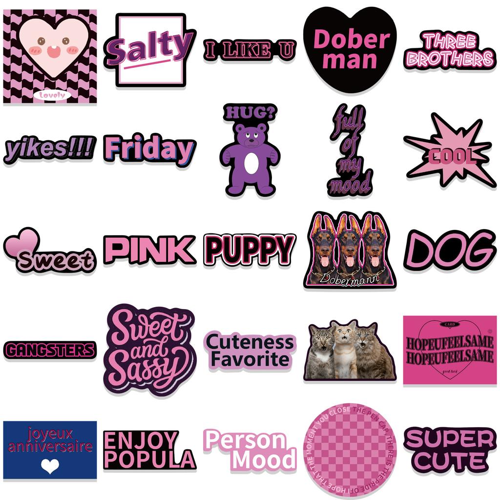 50 Cartoon Color Ins Style Combination Graffiti Stickers Decorative Suitcase Water Cup Guitar Waterproof DIY