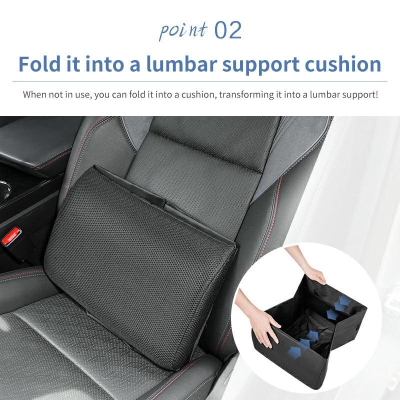Foldable Car Seat Lumbar Support & Storage Box