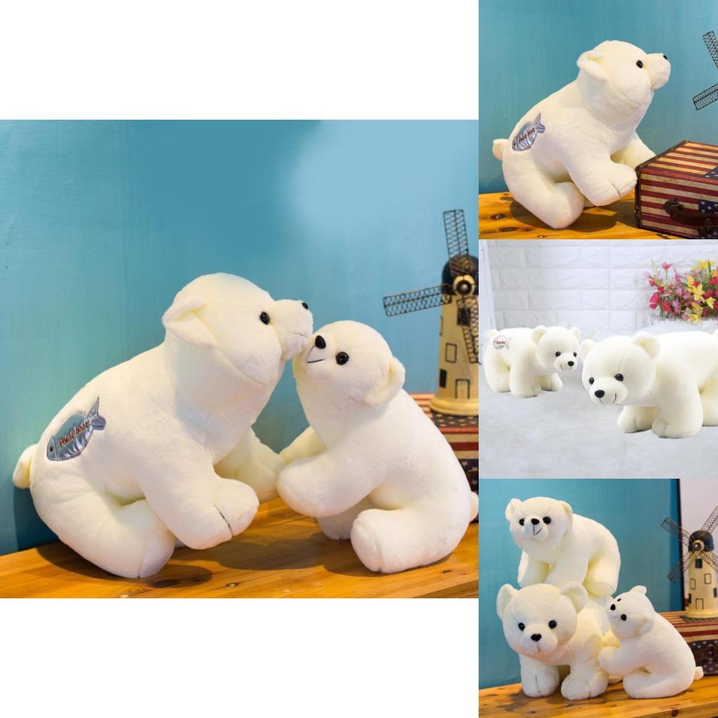 Adorable Plush Arctic Bear Stuffed Animal Soft White Bear Doll For Kids 25cm 35cm 45cm 58cm