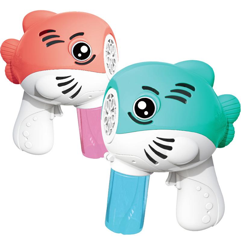 Children'S Cartoon Electric Bubble Blowing Light Clown Fish Bubble, Summer Outdoor Outing Bubble Machine Toy