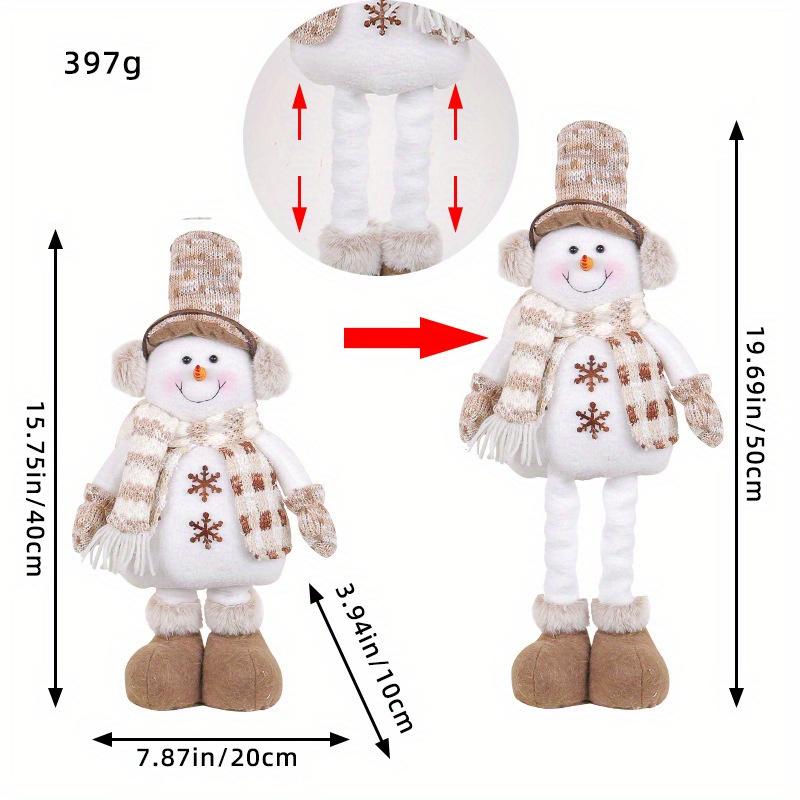 Christmas Collectible Stretchable Snowman & Reindeer Dolls Set - Festive Knitted Figurines for Holiday Display