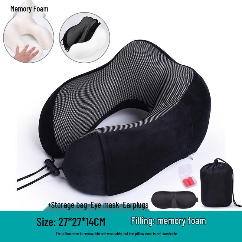 Tri-polar Memory Foam U-Shaped Neck Pillow