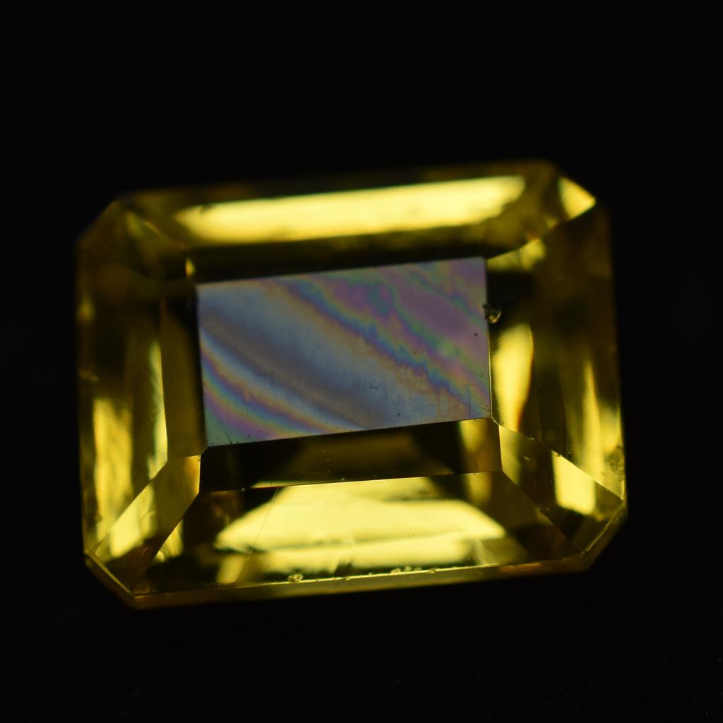 10.78 Carat Yellow Natural Sapphire Emerald Shape Loose Gemstone