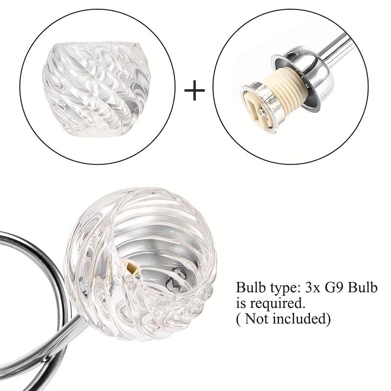 1pc Modern Three Lights Absorber Lamp for Aisle Corridor Balcony Kitchen Glass Shade Semi Flush Mount