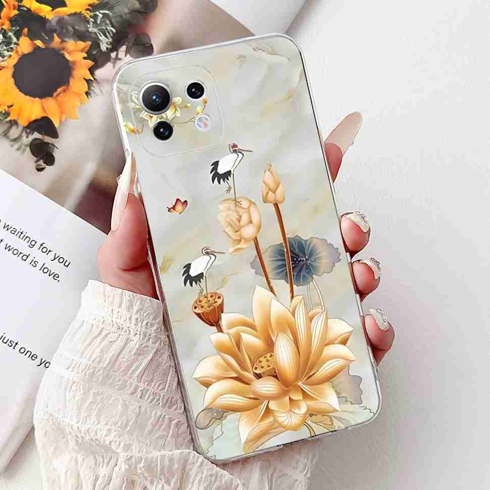 For Xiaomi Mi 11 Lite 4G Case M2101K9AG Colorful Flower Butterfly Soft Silicone TPU Cover For Xiaomi Mi 11Lite 5G 6.55" Bumper