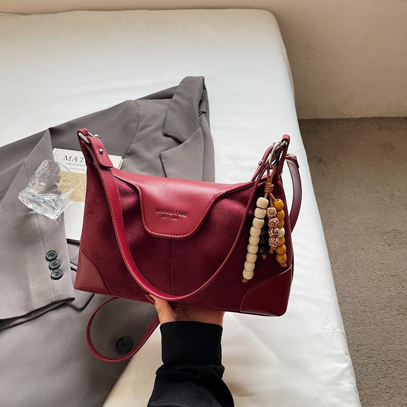 Casual Contrasting Colors Niche Maillard Commuter Bag New Versatile Women's Messenger Bag Retro Shoulder Armpit Bag