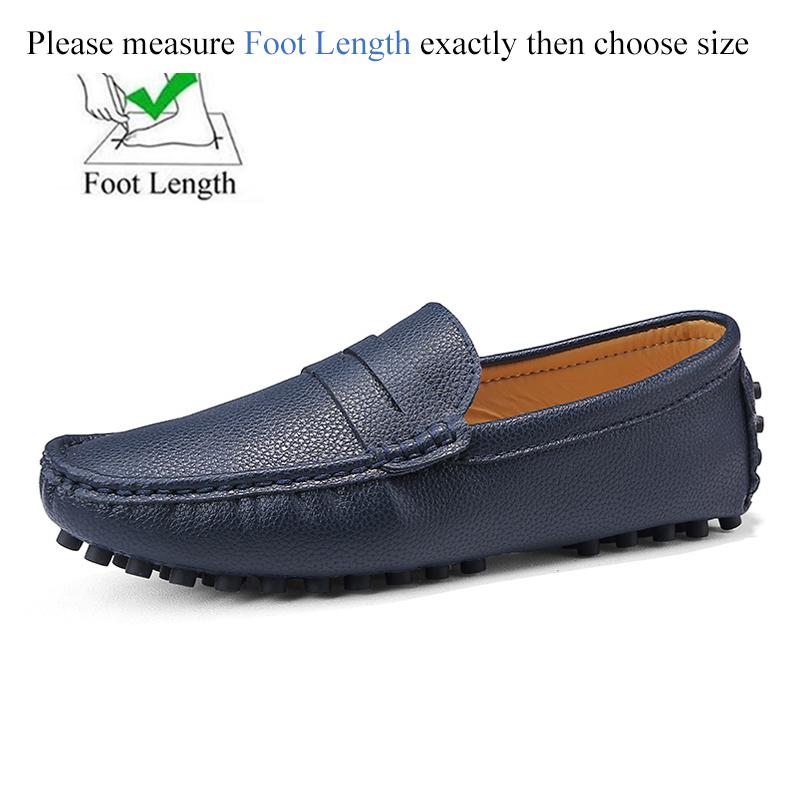 Loafers Men Mocassin Leather Flats Casual Shoes Plus Big Size 48 White Slip-On Driving Walking Shoes Chaussure Homme Cuir