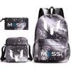 Messi Macy Printed School Bag 3-Piece Casual Pencil Bag Shoulder Bag Backpack