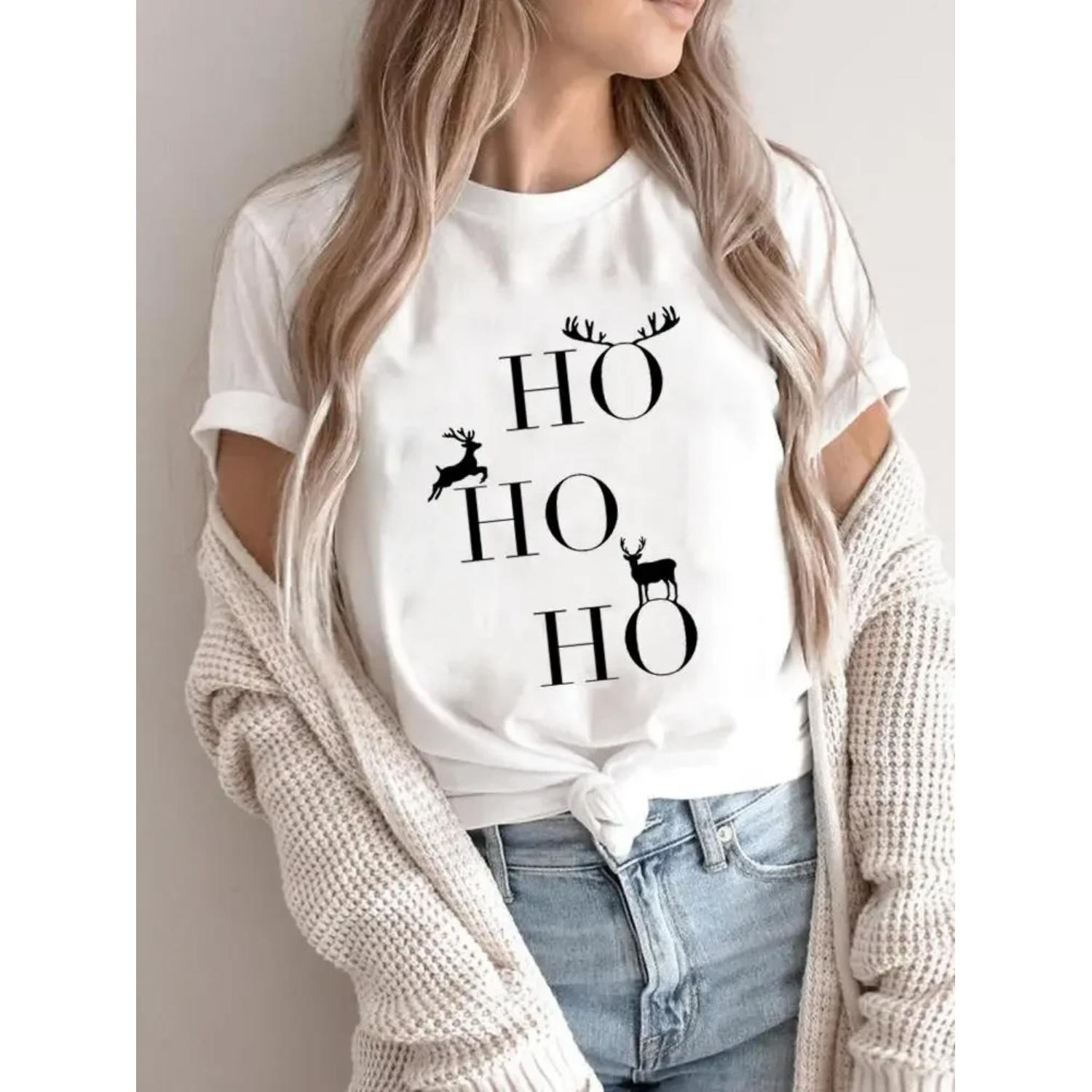 

Trend Merry Christmas Women Holiday Shirt Clothing Fashion Female New Year T-shirts Print T Top Graphic Tee XXXXXL