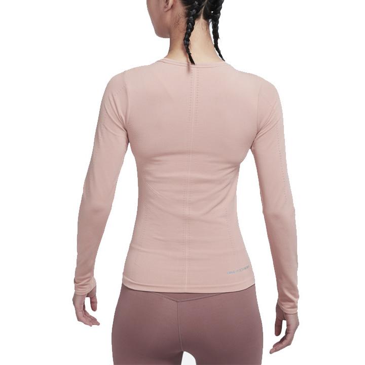 Nike Solid Color Crew Neck Slim Fit Long Sleeve Fitness Top Women Tops Pink DD0594-609