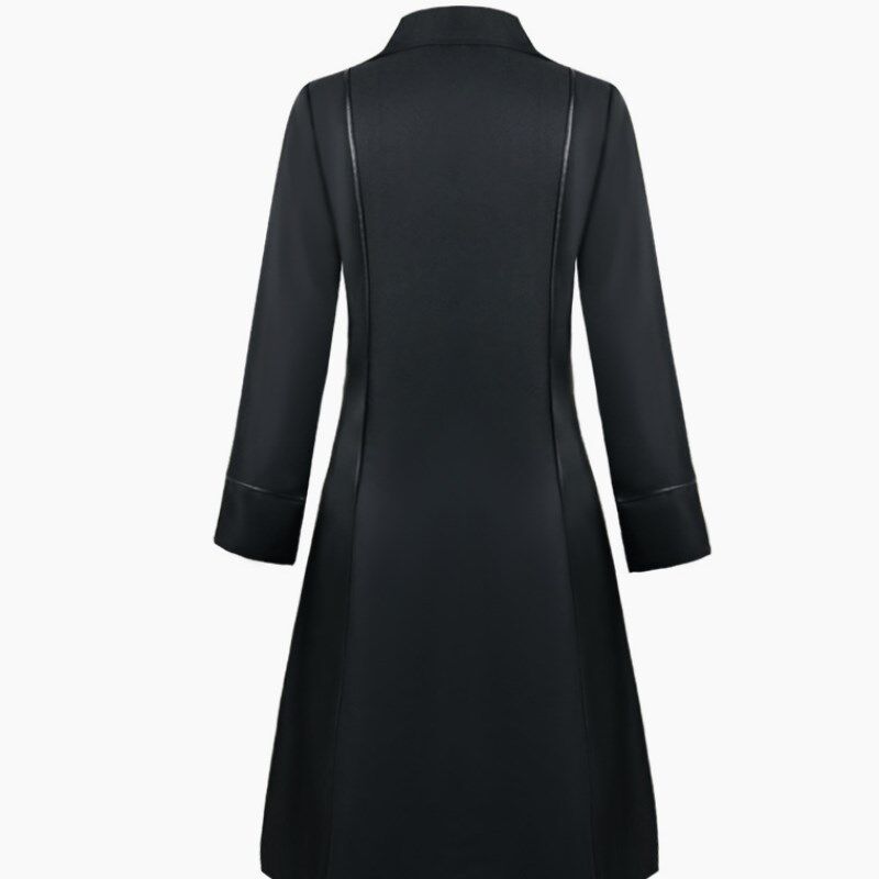 Autumn Wish Popular Medieval Solid Long sleeve Three Breasted Female Outwear Irregular Top Coat Women