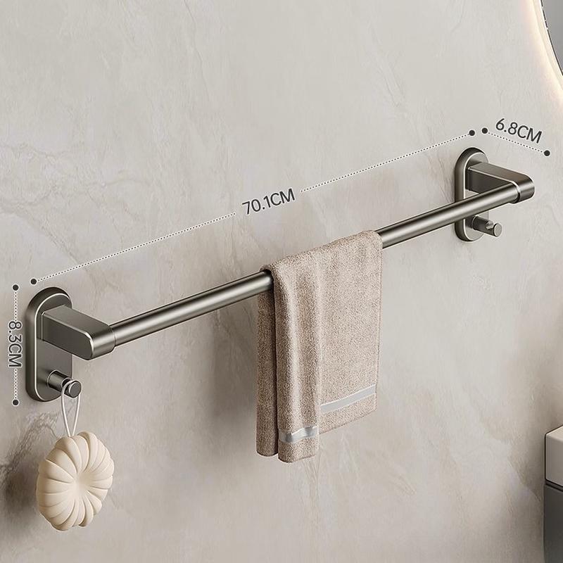 Yipan No-Drill Gunmetal Gray Space Aluminum Single Towel Bar