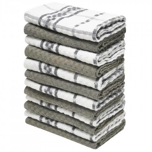 K Collection Checked Tea Towel Set (Pack of 12)