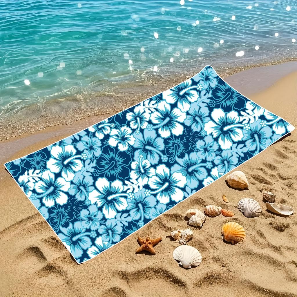 Hawaiian Floral Print Beach Towel: Perfect for Sun-soaked Adventures! Suitable for towels, bath towels, beach towels