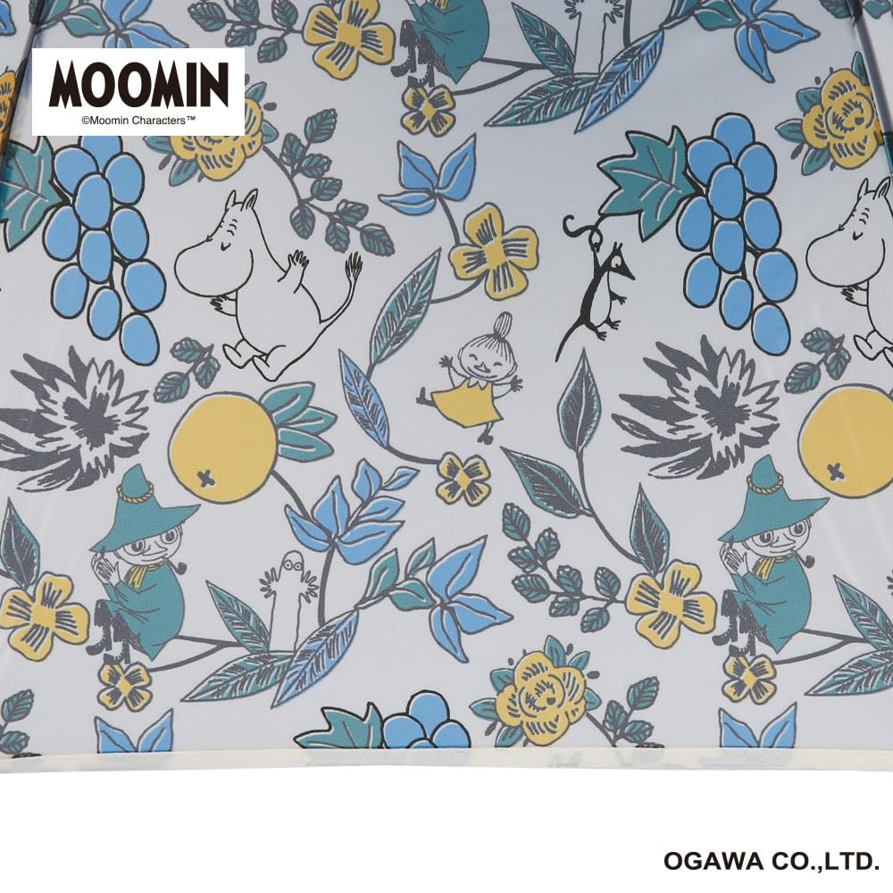 Ogawa [2025] Long Vinyl Umbrella, Moomin/Fruit Garden Design, 60cm, 8 Ribs, Jump-Style, 72074