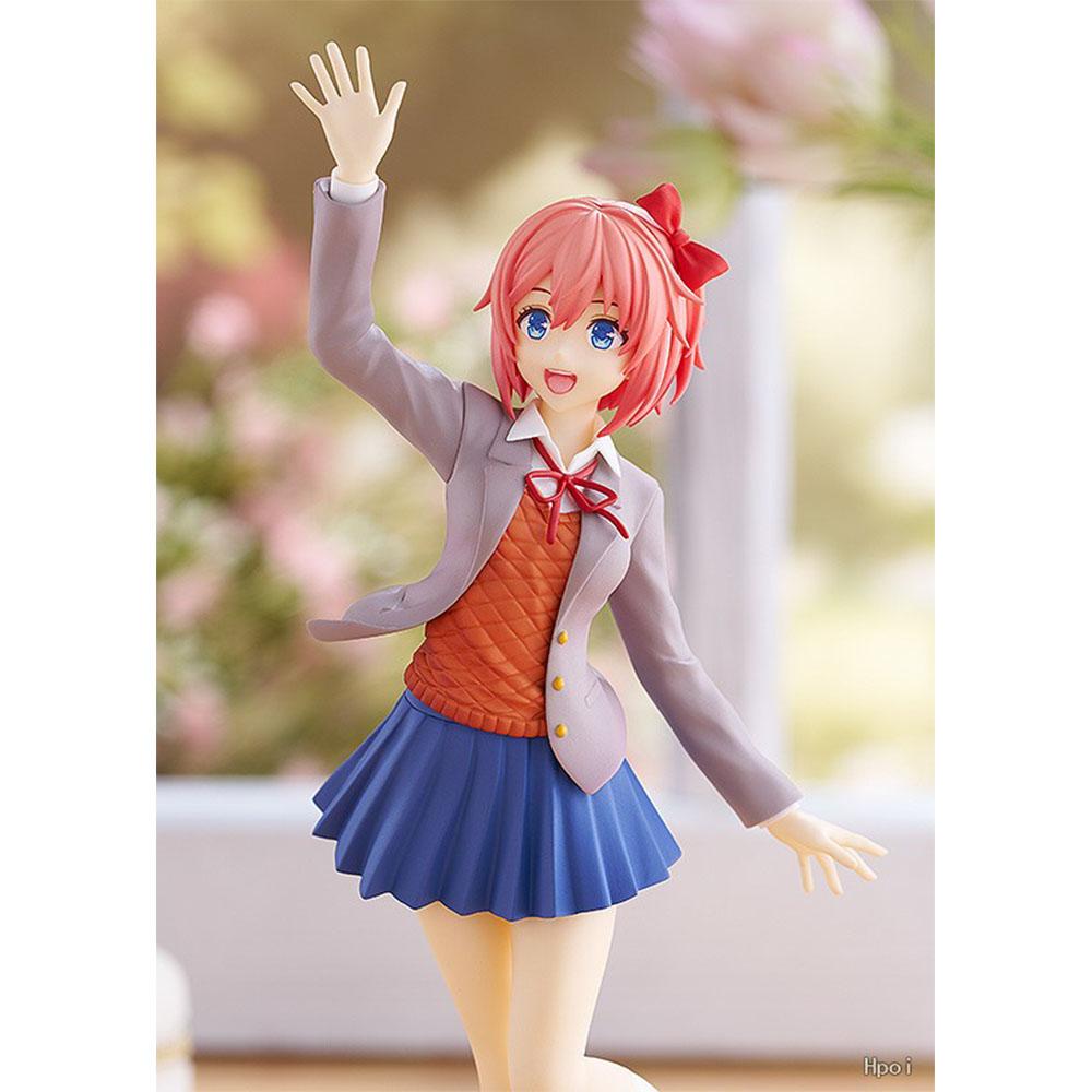 18CM Anime Game Doki Doki Literature Club Sayori Figure Cute Girl Animation Model Toys Gifts Collection Decoration Ornaments PVC