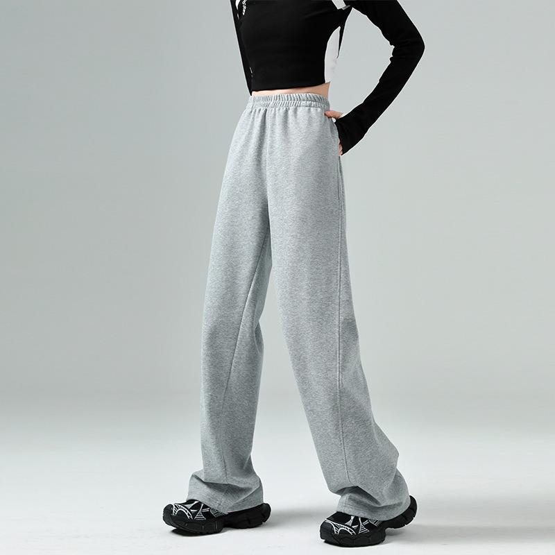 Sweatpants Women's Autumn New Khaki Casual Pants Straight Loose Large Size Thin Wide-leg Pants