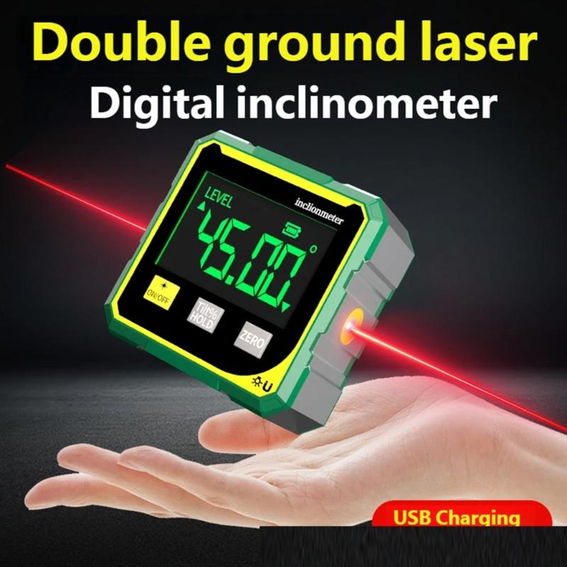 Easy To Read Digital Inclinometer Protractor Featuring Lasering Pointer For Accurate Angled Measurement In DIY Projects