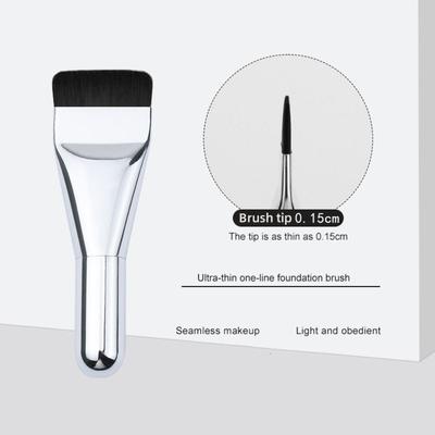 Pinceau de Maquillage pour Fond de Teint Liquide à Poils Denses Ultra-fin Mini Plat Pinceau Correcteur Maquillage