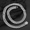 European American High-End Trendy Unisex Rhombus Cuban Link Chain Necklace Sterling Silver Zircon Hip-Hop Personalized Gift