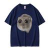 Funny Sad Hamster Meme Cry BiG Eye Cute Mouse T Shirt UnisexFashion Kawaii Clothes T-shirts 100% Cotton High Quality T-shirt