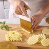 Stainless Steel Wavy Potato Knife Kitchen Gadgets Multifunctional Vegetable Cutter Wolf-tooth Potato Knife French Fries Cutter