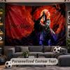 Scream Ghostface Personalized Tapestry Support Custom Name, Wall Art Home Decoration