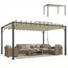 Garden Pergola 3x4 M with UPF30+ Protection Gazebo with Adjustable Roof Aluminium Structure for Outdoor Cream