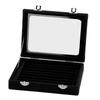 Composite Board Lint Jewelry Rings Storage Box Display Case Holder Organizer Black